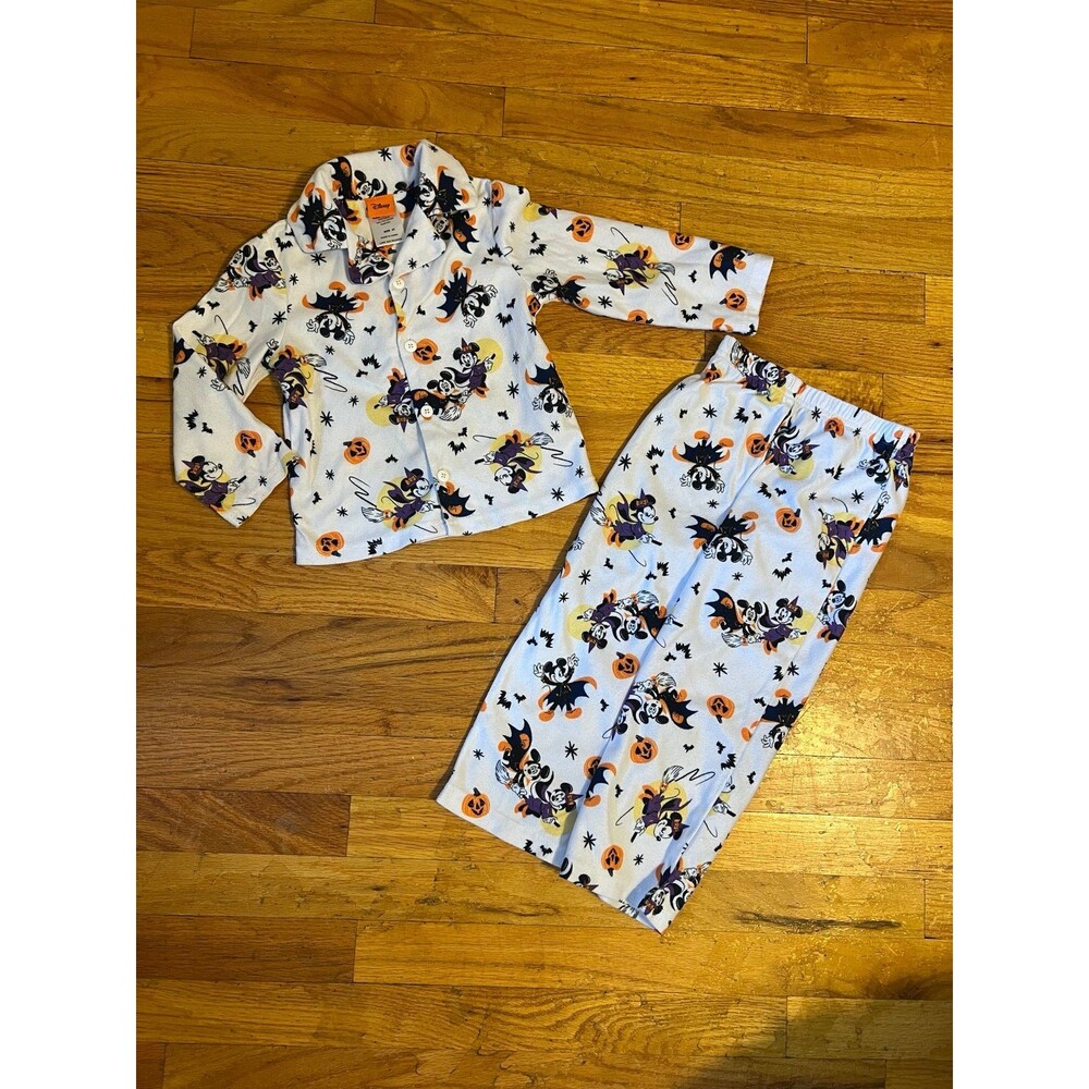 Disney Mickey Halloween Toddler Fleece Pajamas Size 4T